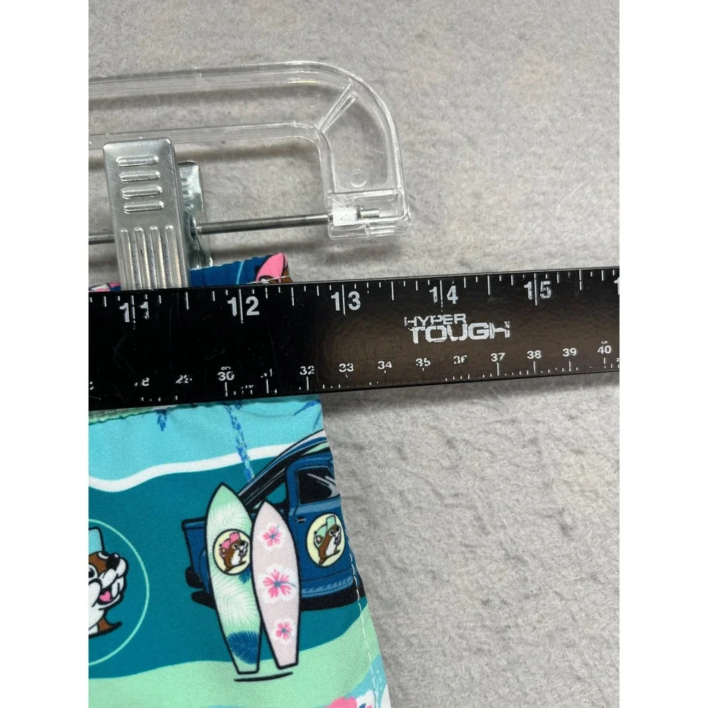 Bucees Swim Trunks Boys YS Blue Green Beaver‎ Surf Tropical Beach Board Shorts